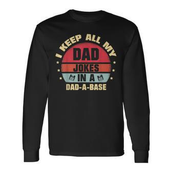 Dad For Men Vintage Dad Jokes Father Long Sleeve T-Shirt - Seseable