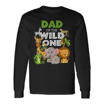 Dad Of The Wild One Zoo Birthday Safari Jungle Animal Long Sleeve T-Shirt - Thegiftio UK