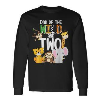 Dad Of The Wild And Two Zoo Theme Birthday Safari Jungle Long Sleeve T-Shirt - Seseable
