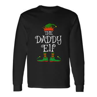 Daddy Elf Matching Christmas Pajama Dad Men Long Sleeve T-Shirt - Monsterry UK