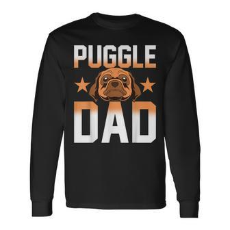 Daddy Puggle Dad Dog Owner Dog Lover Pet Animal Puggle Long Sleeve T-Shirt T-Shirt | Mazezy