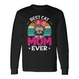 Damen Best Cat Mom Ever Beste Katzenmutter Ever Katzenliebhaber Langarmshirts