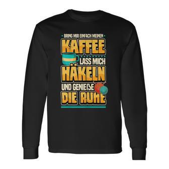 Damen Lustig Stricken Wolle Nähen Kaffee Spruch Geschenk Langarmshirts - Seseable