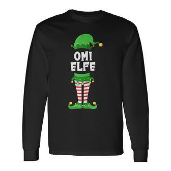 Damen Omi Elfe Oma Partnerlook Familien Outfit Weihnachten Langarmshirts - Seseable