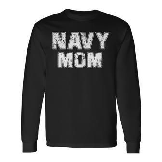 Damen US Navy Proud Mama Original Navy Vintage Mom Langarmshirts - Seseable