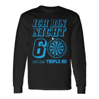 Darts 60 Geburtstag Dart Pfeil Geschenk Dartspieler Langarmshirts - Seseable