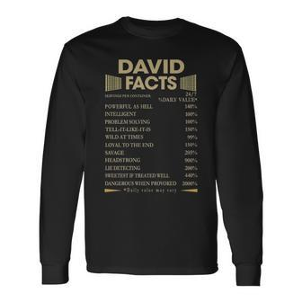 David Name David Facts Long Sleeve T-Shirt - Seseable