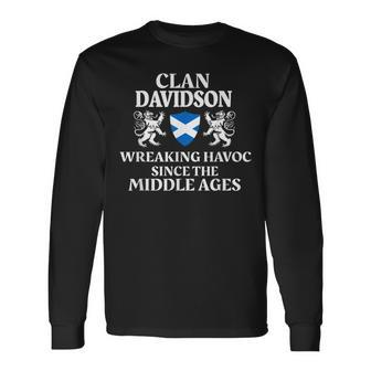 Davidson Scottish Family Clan Scotland Name Men Women Long Sleeve T-shirt Graphic Print Unisex - Seseable