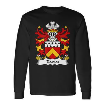 Davies Coat Of Arms Crest Long Sleeve T-Shirt - Seseable