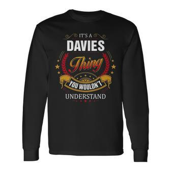 Davies Crest Davies Davies Clothing Davies Davies For The Davies Long Sleeve T-Shirt - Seseable