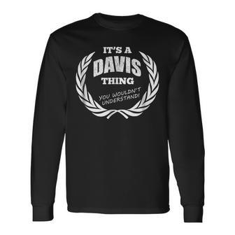 Davis Last Name Names Long Sleeve T-Shirt - Seseable