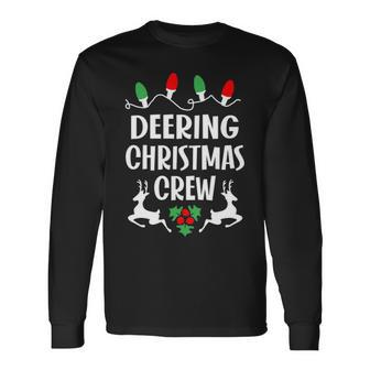 Deering Name Christmas Crew Deering Long Sleeve T-Shirt - Seseable