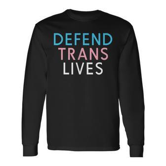 Defend Trans Lives Lgbtq Pride Black Trans Transgender Long Sleeve T-Shirt | Mazezy