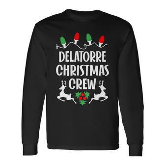 Delatorre Name Christmas Crew Delatorre Long Sleeve T-Shirt - Seseable