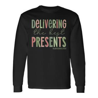 Delivering The Best Presents Xmas Labor And Delivery Nurse Men Women Long Sleeve T-shirt Graphic Print Unisex - Seseable