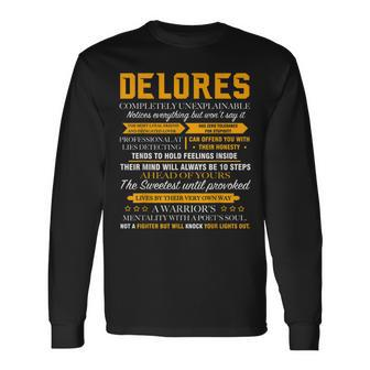 Delores Completely Unexplainable Front Print 205 Long Sleeve T-Shirt | Seseable CA
