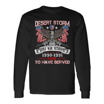 Desert Storm Veteran Proud United States Army Veteran Long Sleeve T-Shirt - Seseable