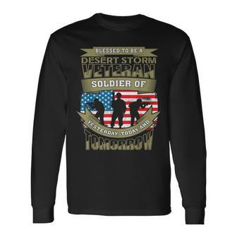 Desert Storm Veteran T Men Women Long Sleeve T-shirt Graphic Print Unisex - Seseable