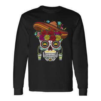 Dia De Los Muertos Day Of The Dead Taco Happy Cinco De Mayo Long Sleeve T-Shirt T-Shirt | Mazezy