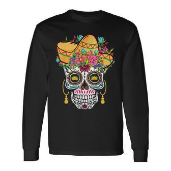 Dia De Los Muertos Taco Happy Cinco De Mayo Long Sleeve T-Shirt T-Shirt | Mazezy