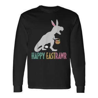 Dinosaur Easter Bunny Humor Rex Long Sleeve T-Shirt - Seseable