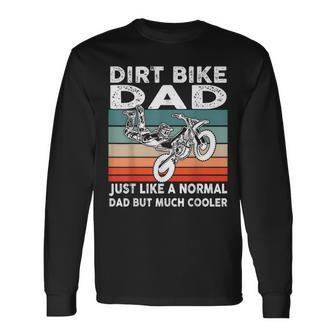 Dirtbike Motocross Dirt Bike Dad Mx Vintage Long Sleeve T-Shirt - Seseable
