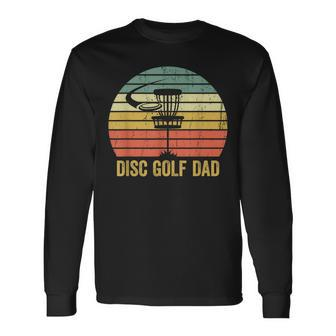 Disc Golf Dad Vintage Fathers Day Frisbee Golfer Retro Long Sleeve T-Shirt - Seseable