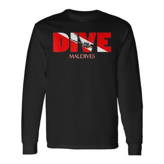 Dive Maldives Scuba Diving Snorkeling Men Women Long Sleeve T-Shirt T-shirt Graphic Print - Thegiftio UK