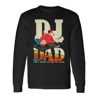 Dj Dad Vintage Beat Disc Jockey Fathers Day Long Sleeve T-Shirt - Seseable