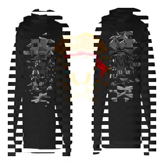 Doberman Pinscher Dog Pirate Jolly Roger Flag Crossbones Dog Men Women Long Sleeve T-Shirt T-shirt Graphic Print - Thegiftio
