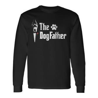 The Dogfather Great Dane Dog Dad Tshirt Fathers Day Long Sleeve T-Shirt T-Shirt | Mazezy