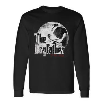The Dogfather Pitbull Dad Dog Fathers Day Long Sleeve T-Shirt - Seseable