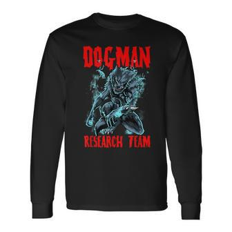 Dogman Research Team Cryptid Humanoid Animal Dog Man Men Women Long Sleeve T-Shirt T-shirt Graphic Print - Thegiftio UK