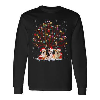 Dogs Lovers Ugly Christmas Corgi Xmas Tree Gift Men Women Long Sleeve T-shirt Graphic Print Unisex - Seseable