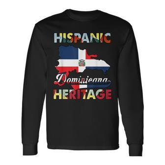 Dominican Republic Flag Hispanic Heritage Dominicana Long Sleeve T-Shirt - Seseable