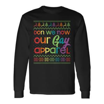 Don We Now Our Gay Apparel Gay Christmas Funny Lgbt Xmas Men Women Long Sleeve T-shirt Graphic Print Unisex - Seseable