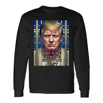 Donald Trump Indicted Lock Him Up Jail Free Trump Long Sleeve T-Shirt T-Shirt | Mazezy