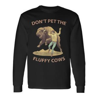 Dont Pet The Fluffy Cows Vintage Style Long Sleeve T-Shirt - Thegiftio UK
