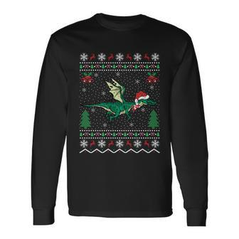 Dragon Lover Xmas Ugly Dragon Christmas Great Long Sleeve T-Shirt - Monsterry CA