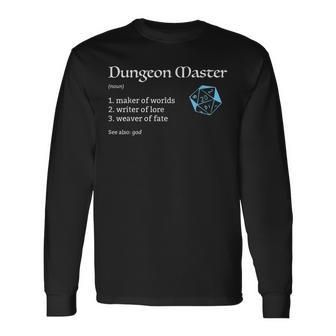 Dungeon And Master Dm Definition Dungeons And Rpg Dragons Long Sleeve T-Shirt | Mazezy