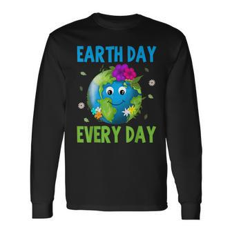 Earth Day 2023 Everyday Environment Conservation Cute Earth Long Sleeve T-Shirt T-Shirt | Mazezy