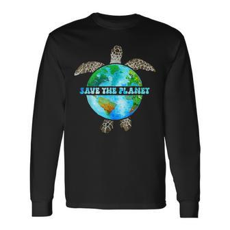 Earth Day Save The Planet Environment Turtle Recycle Ocean Long Sleeve T-Shirt T-Shirt | Mazezy