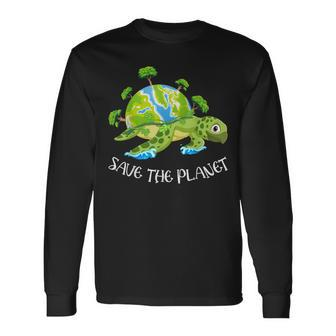 Earth Day Turtle Lover Ocean Save Recycle Planet Long Sleeve T-Shirt T-Shirt | Mazezy