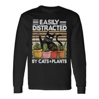 Easily Distracted By Plants Gardener Lover Long Sleeve T-Shirt - Seseable