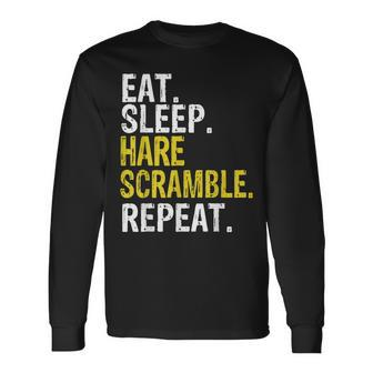 Eat Sleep Hare Scramble Repeat Race Gift Men Women Long Sleeve T-shirt Graphic Print Unisex - Seseable