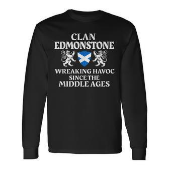 Edmonstone Scottish Family Clan Scotland Name Men Women Long Sleeve T-shirt Graphic Print Unisex - Seseable