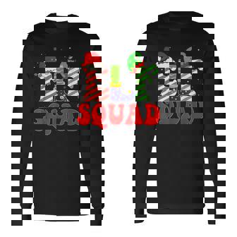 Elf Squad Funny Family Christmas Matching Groovy Xmas Men Women Long Sleeve T-shirt Graphic Print Unisex | Seseable FR