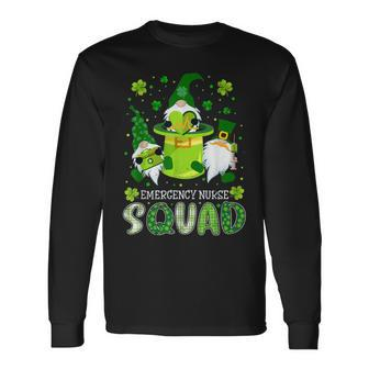 Emergency Nurse Squad Nursing St Patrick Day Gnomes Irish Long Sleeve T-Shirt - Seseable