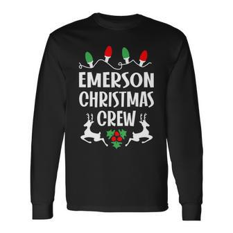 Emerson Name Christmas Crew Emerson Long Sleeve T-Shirt - Seseable