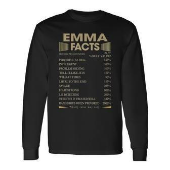 Emma Name Emma Facts Long Sleeve T-Shirt - Seseable
